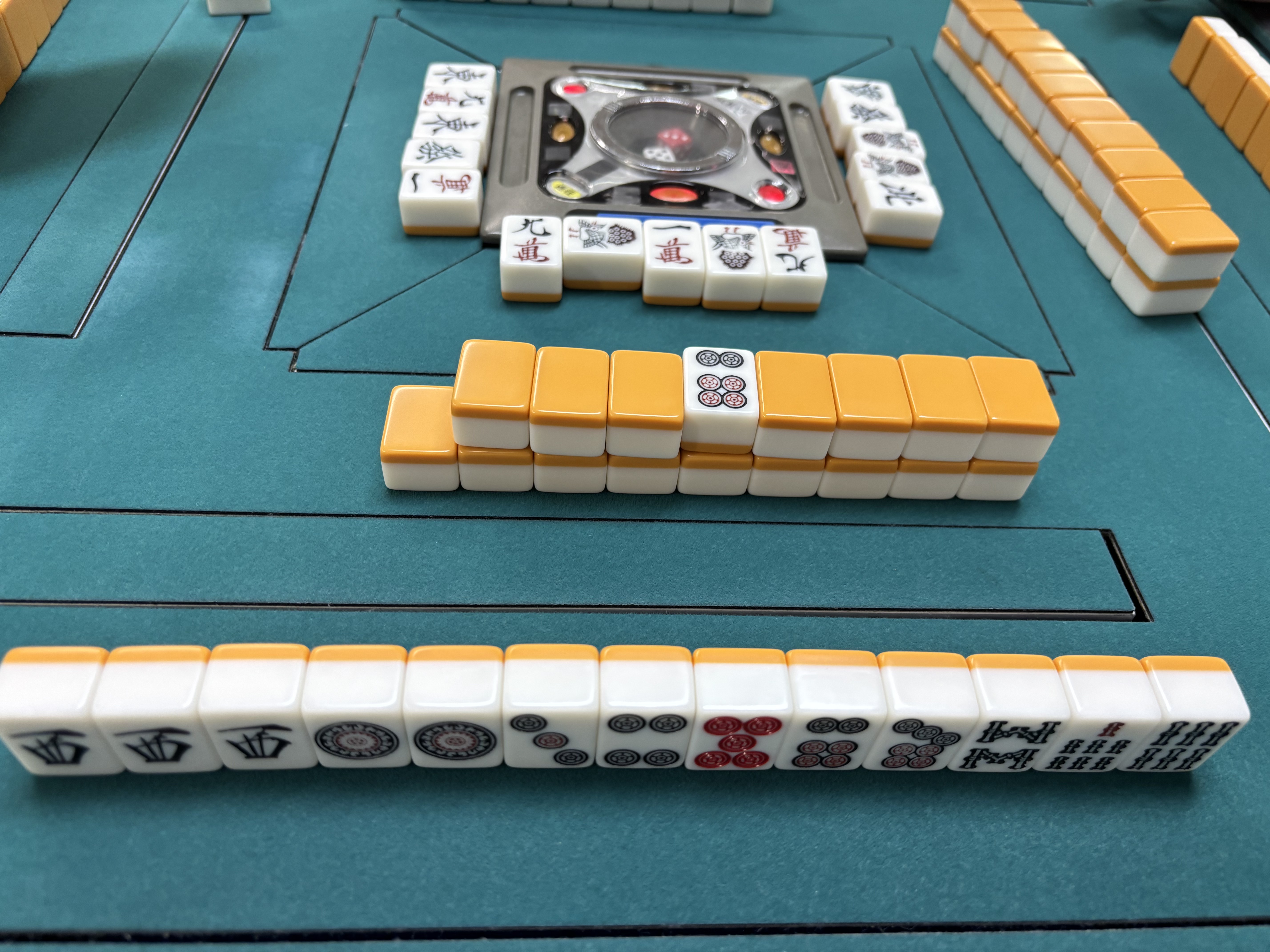 麻雀で遊んでいるときの卓上